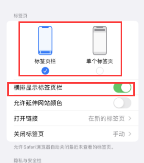 新疆iPhone授权维修分享Safari浏览器如何切换标签栏位置 