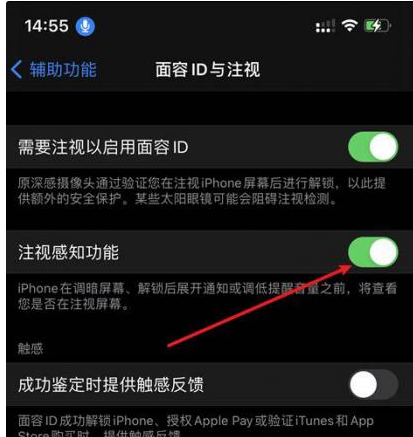 新疆苹果14维修网点分享iPhone14注视感知功能有什么用 